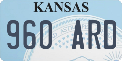 KS license plate 960ARD