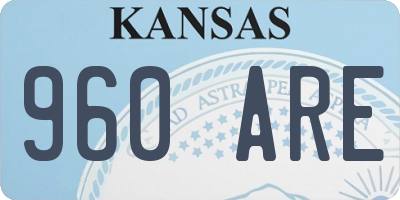 KS license plate 960ARE