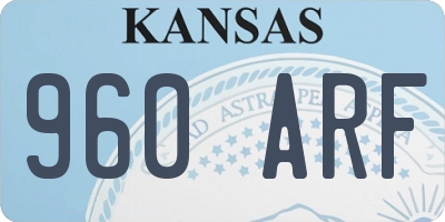 KS license plate 960ARF