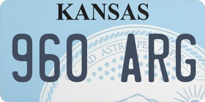 KS license plate 960ARG