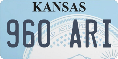 KS license plate 960ARI
