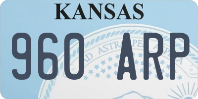 KS license plate 960ARP