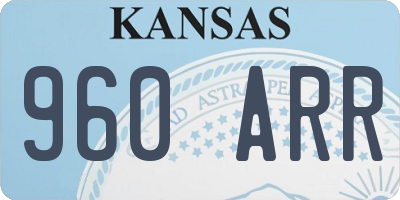 KS license plate 960ARR
