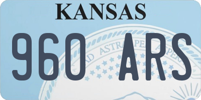 KS license plate 960ARS