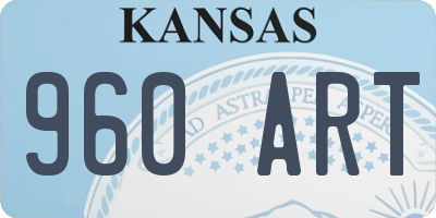 KS license plate 960ART