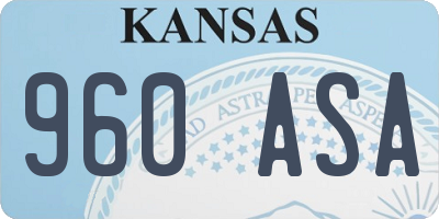 KS license plate 960ASA