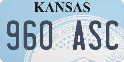 KS license plate 960ASC