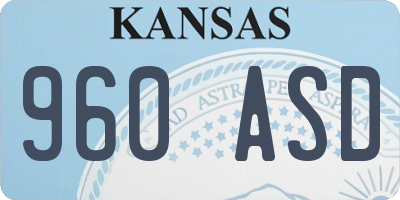 KS license plate 960ASD