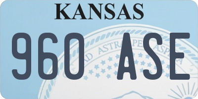 KS license plate 960ASE