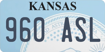 KS license plate 960ASL