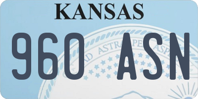 KS license plate 960ASN