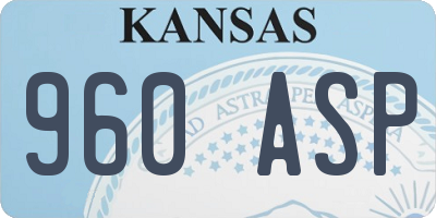 KS license plate 960ASP