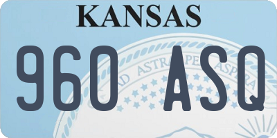 KS license plate 960ASQ