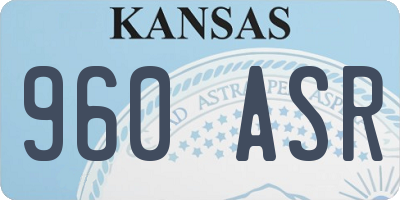 KS license plate 960ASR