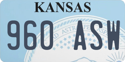 KS license plate 960ASW