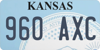 KS license plate 960AXC