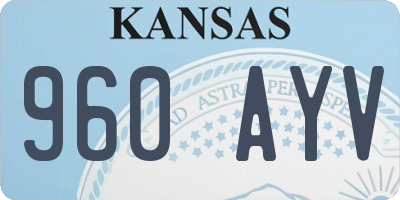 KS license plate 960AYV