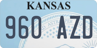 KS license plate 960AZD
