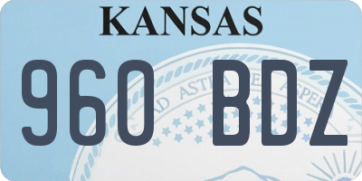 KS license plate 960BDZ