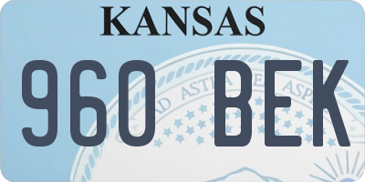 KS license plate 960BEK