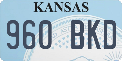 KS license plate 960BKD