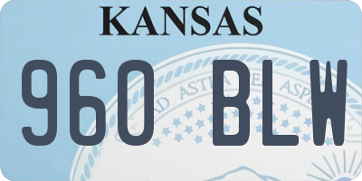 KS license plate 960BLW