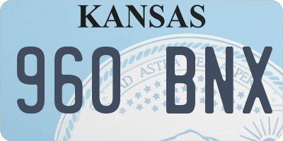 KS license plate 960BNX