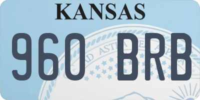 KS license plate 960BRB