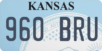 KS license plate 960BRU