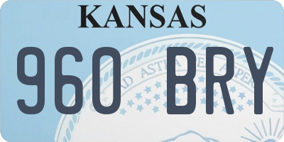 KS license plate 960BRY