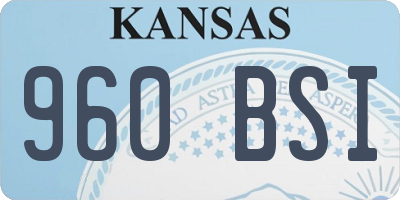 KS license plate 960BSI