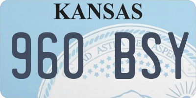KS license plate 960BSY