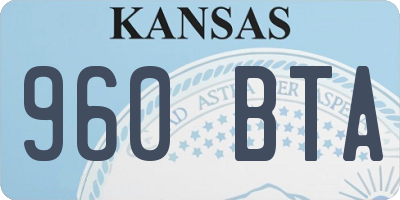 KS license plate 960BTA