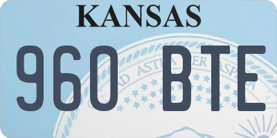KS license plate 960BTE