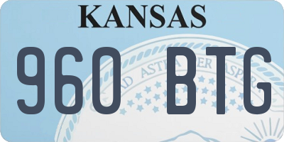 KS license plate 960BTG