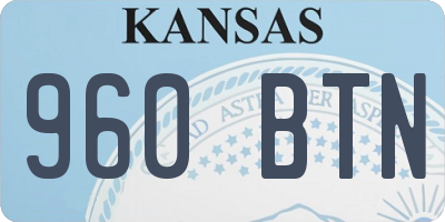 KS license plate 960BTN