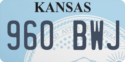 KS license plate 960BWJ