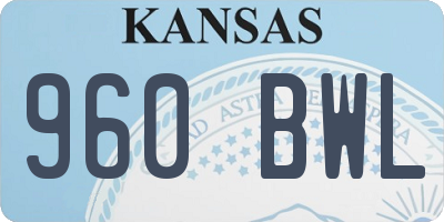 KS license plate 960BWL