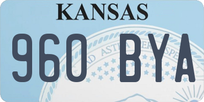 KS license plate 960BYA