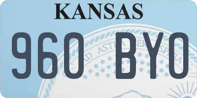 KS license plate 960BYO