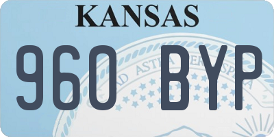 KS license plate 960BYP