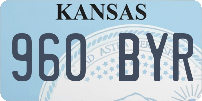 KS license plate 960BYR