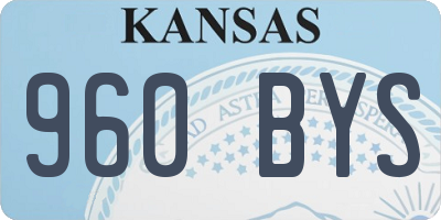 KS license plate 960BYS