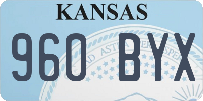 KS license plate 960BYX