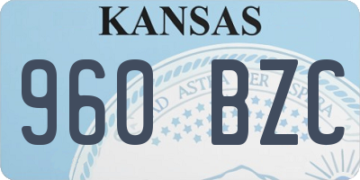 KS license plate 960BZC