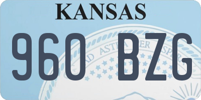 KS license plate 960BZG
