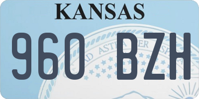 KS license plate 960BZH