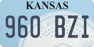 KS license plate 960BZI