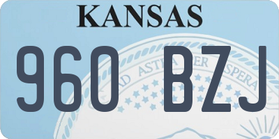 KS license plate 960BZJ