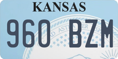 KS license plate 960BZM